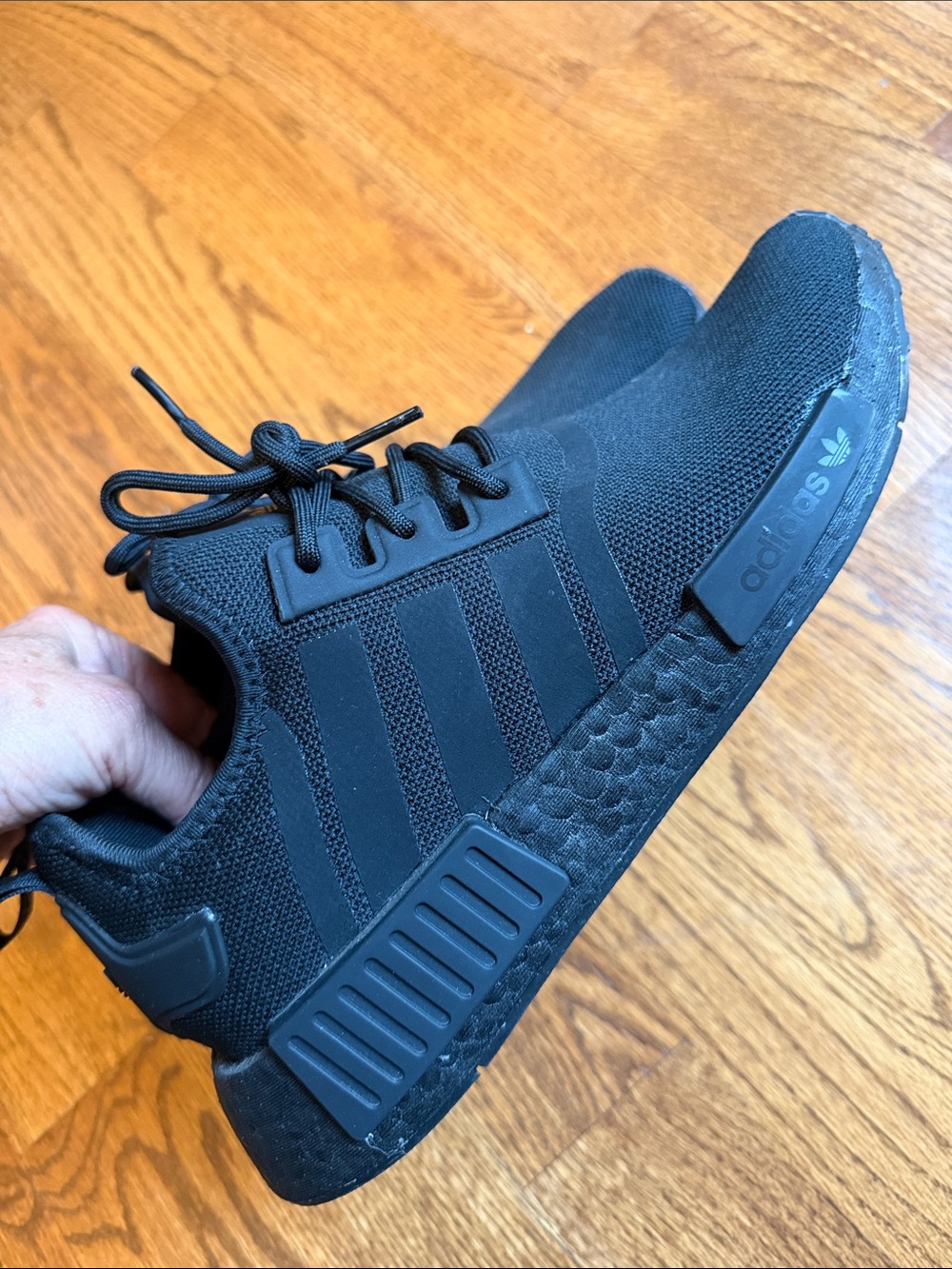 Adidas NMD_R1 triple black sneakers - size 9